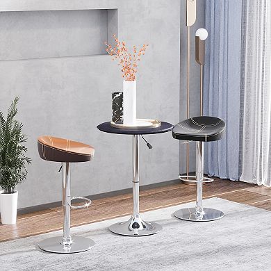 25" Round Indoor Home Pub Bar Table Adjustable Bistro Counter Round Swivel Top