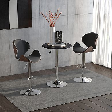 25" Round Indoor Home Pub Bar Table Adjustable Bistro Counter Round Swivel Top