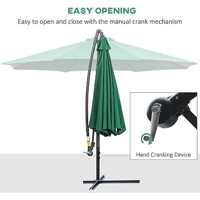 10' Outdoor Crank Umbrella Deck Sun Protection Shade Canopy W/ Stable Base
