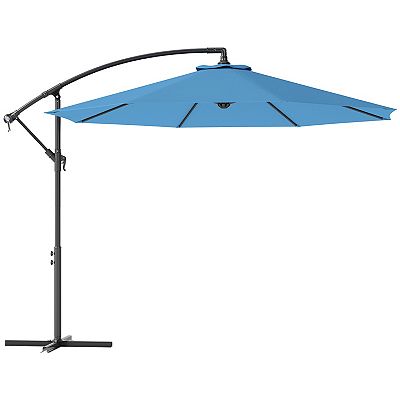 best cheap offset patio umbrella Choice Products 10ft Hanging Market w/Easy Tilt Adjustment, Polyester Shade, 8 Ribs for Backyard, Poolside, Lawn and Garden Its perfect for your gardens 10ft Cantilever Hanging Tilt Offset