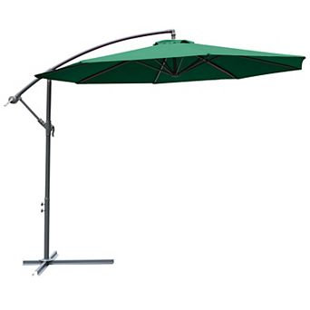 Outsunny Outdoor Crank Umbrella Sun Protection Shade Canopy w/ Stable Base
