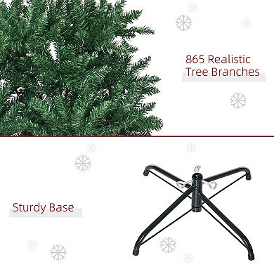 Slim Christmas Tree With Stand, Pencil Tree, 7' Artificial Fir, Green
