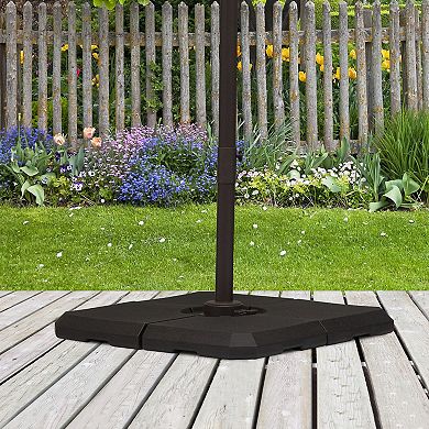4 Pieces Umbrella Base Parasol Stand For Cantilever Umbrella Black
