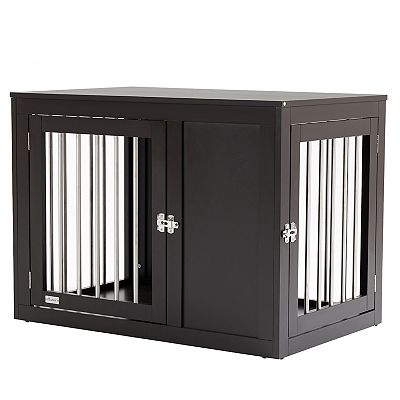 Furniture Style Dog Crate End Table Kennel W Double Doors For Medium Dogs