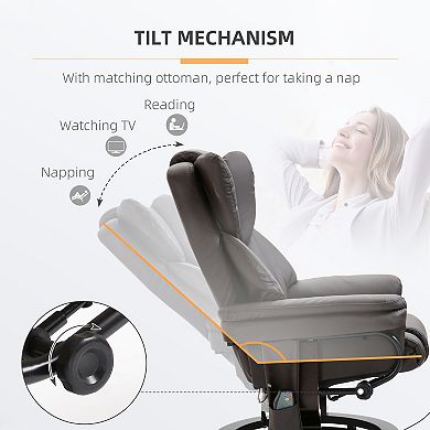 HOMCOM Massage Sofa Recliner Chair with Footrest 10 Vibration Point