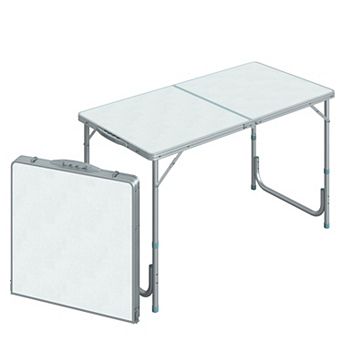 Outdoor Portable Folding Picnic Table Patio Roll Up Camping Square Aluminum