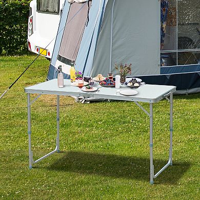Outdoor Portable Folding Picnic Table Patio Roll Up Camping Square Aluminum