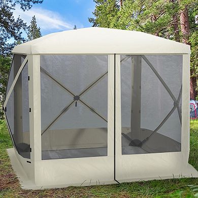 85" X 85" Portable Backyard Gazebo W/ Ground Stakes Guy Ropes & Carry Bag, Green