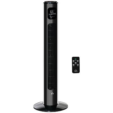 Standing Oscillating Cooling Tower Fan W/3 Speeds, 3 Modes, Timer, Remote, Black