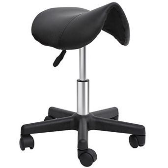 Adjustable Hydraulic Rolling Salon Stool Swivel Saddle Stool Spa Beauty