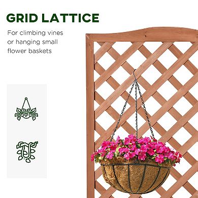 Outsunny 46" Wooden Raised Garden Bed with Trellis for Vegetables