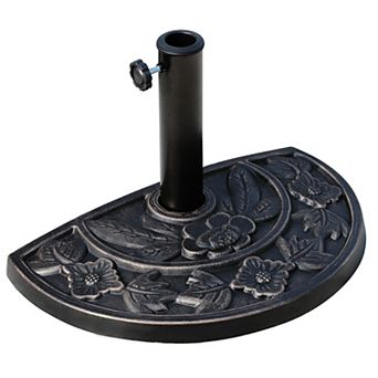 Half Round Umbrella Base Stand W/high-quality Classic & Strong Design, Black