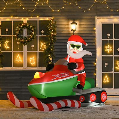 5ft Inflatable Santa Claus online Driving a Car Outdoor Christmas Decoration with LED