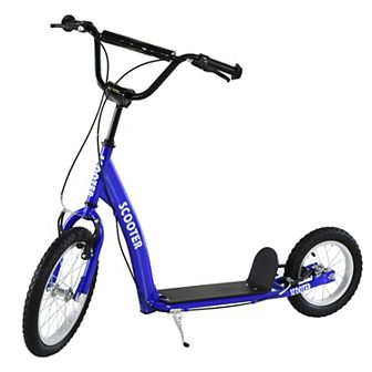 Youth Kick Scooter Height Adjustable Inflatable Tires Teens Ride On Toy For 5+