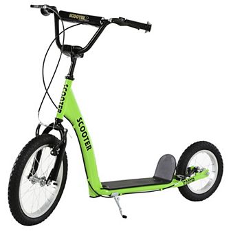 Youth Kick Scooter Height Adjustable Inflatable Tires Teens Ride On Toy For 5+