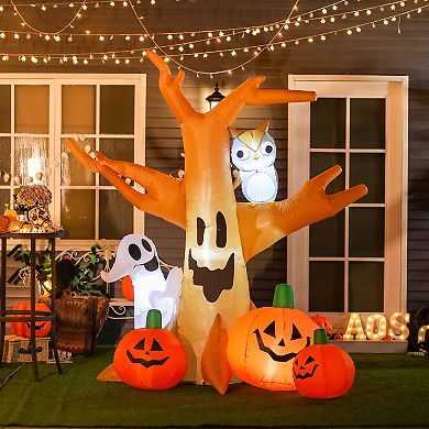 7.5' Cute Decorative Outdoor Halloween Inflatable Creepy Haunted Tree Yard