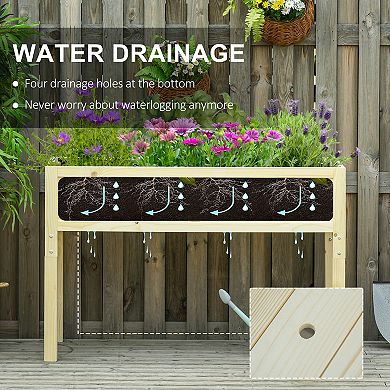 Outsunny Elevated Raised Garden Bed with Space-Saving Design & 4 Drainage Holes