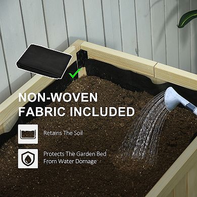 Outsunny Elevated Raised Garden Bed with Space-Saving Design & 4 Drainage Holes