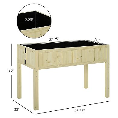 Outsunny Elevated Raised Garden Bed with Space-Saving Design & 4 Drainage Holes