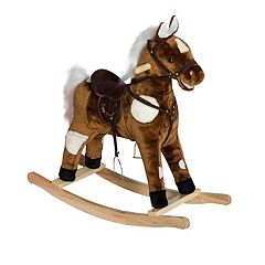 Qaba Kids Ride-on Rocking Horse Toy Llama Style Rocker Soft Plush