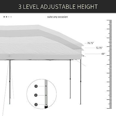 Outsunny 10ft x 19' Pop Up Canopy Event Party Tent with Bag, Off-White