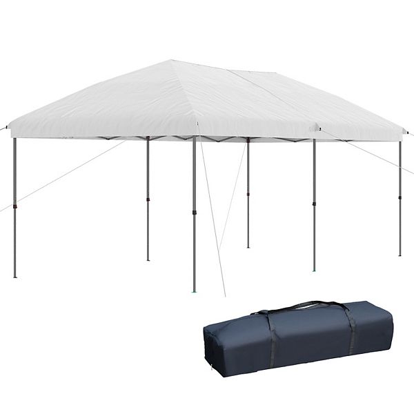 Outsunny 10' X 19' Pop Up Canopy Event Party Tent With Bag - White