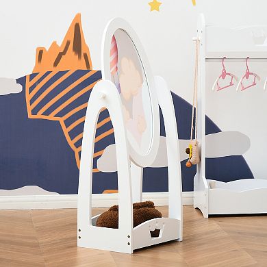 Standing Children's Vanity For Make-up And Dress-up, Includes Storage Shelf