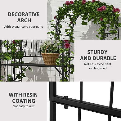 Outsunny 80inch Garden Arbor Bench Trellis for Vines Climbing Plant Outdoor Decor