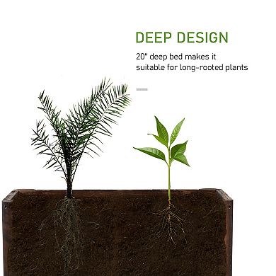 Outsunny Garden Flower Bed Wooden Patio Vegetable Planting Gardening