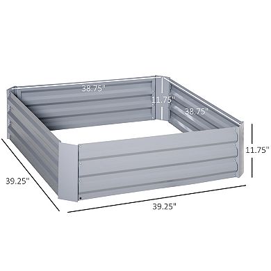 Set Of 2 Raised Garden Bed Galvanized Steel Planter Boxes Easy Quick Setup