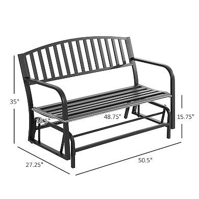 Patio Garden Glider 2 Person Outdoor Porch Gliding Chair Yard Furniture