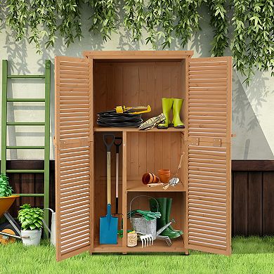 Outsunny 5' X 3' Wooden Garden Storage Shed With Asphalt Roof