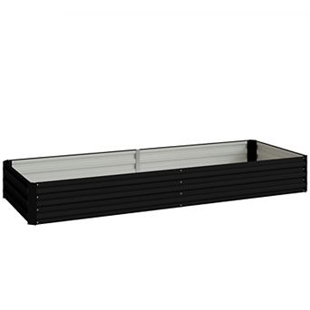 Outsunny Galvanized Raised Garden Bed Metal Planter Box Easy Quick Setup