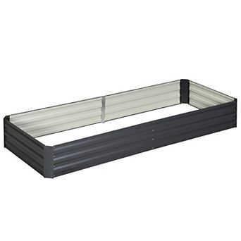 Outsunny Galvanized Raised Garden Bed Metal Planter Box Easy Quick Setup