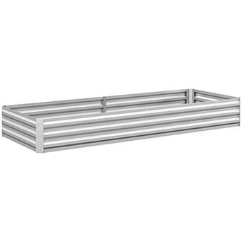 Outsunny Galvanized Raised Garden Bed Metal Planter Box Easy Quick Setup