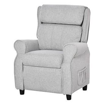 Qaba Kids Soft Sofa, Reclining Lounger Armchair w/ Footrest Storage Side Pockets