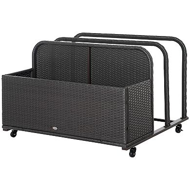 Outsunny Wicker Pool Float Storage Organizer, Pool Float Holder