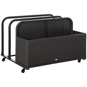 Outsunny Wicker Pool Float Storage Organizer, Pool Float Holder