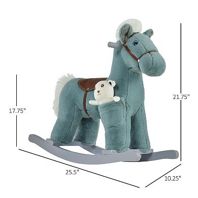 Children Riding Rocking Horse Toy W/ Fun Realistic Sounds & Storage Bag
