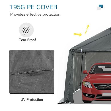 12' X 20' Carport Heavy Duty Truck Suv Garage Cover Canopy - Grey