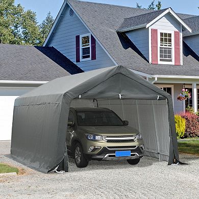 12' X 20' Carport Heavy Duty Truck Suv Garage Cover Canopy - Grey
