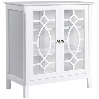 HOMCOM Sideboard Display Cabinet with Double Glass Doors & 2 Adjustable Shelves