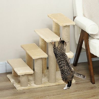 PawHut Cat Tree, Cat Tower Cat Stair Steps with Scratching Post
