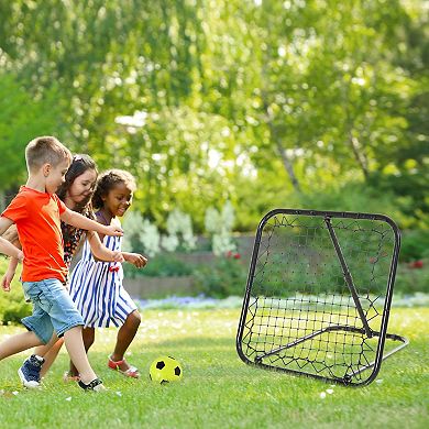 Angle Adjustable Rebounder Net Goal Training Set Soccer, Baseball