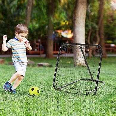 Angle Adjustable Rebounder Net Goal Training Set Soccer, Baseball