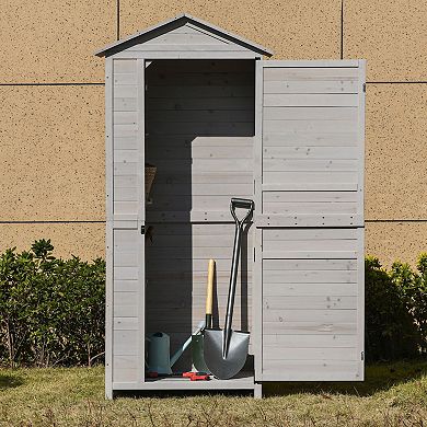 Backyard Garden Tool Organizer & Storage W/ Interior Shelves & Waterproof Paint