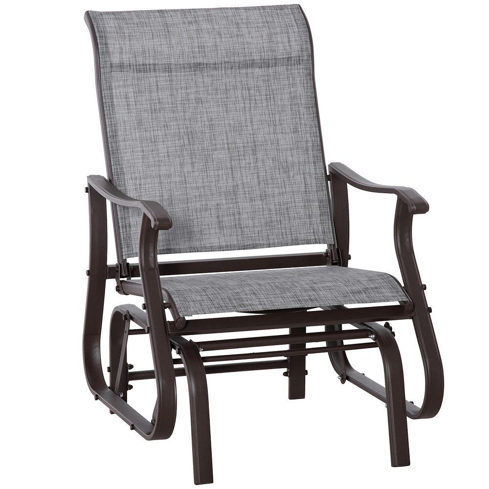 Outsunny Gliding Lounger Chair, Outdoor Swinging Chair With Smooth Rocking Arms And Lightweight Construction For Patio Backyard, White