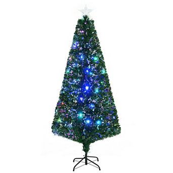 6' Pre-lit Fiber Optic Artificial Christmas Tree Colorful Led Lights Decorations