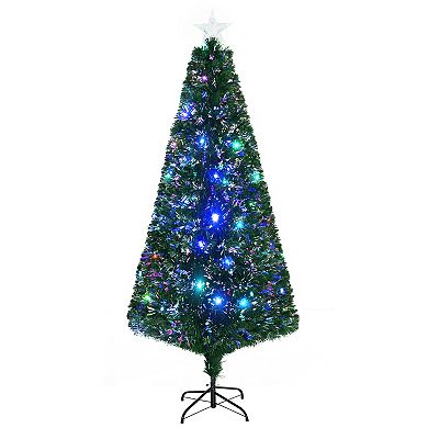 6' Pre-lit Fiber Optic Artificial Christmas Tree Colorful Led Lights Decorations
