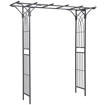7ft Garden Arch Arbor for Decorative Climbing Plants Lawn Backyard Wedding